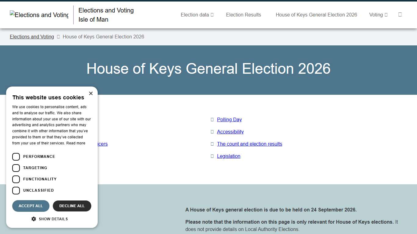 House of Keys General Election 2026